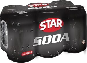 STAR, Soda Carbonated Soft Drink Can, 300 ml, Pack of 6