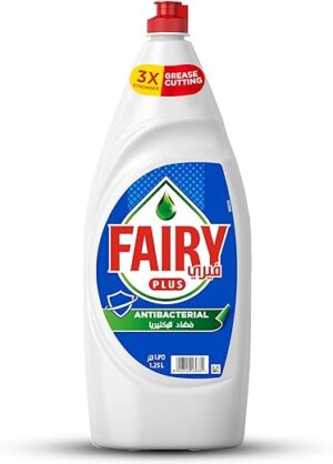 Fairy Plus Antibacterial Dishwashing Liquid Soap, With Alternative Power To Bleach, 1.25L