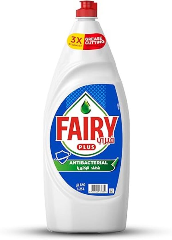 Fairy Plus Antibacterial Dishwashing Liquid Soap, With Alternative Power To Bleach, 1.25L