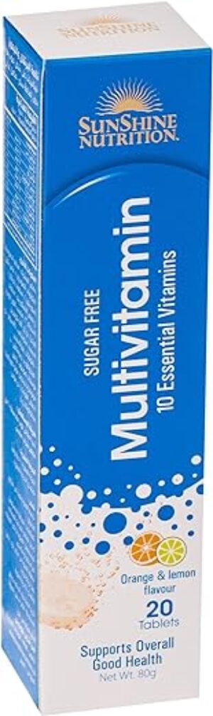 SUNSHINE NUTRITION Multivitamin Effervescent Orange Lemon, 20 Tablets