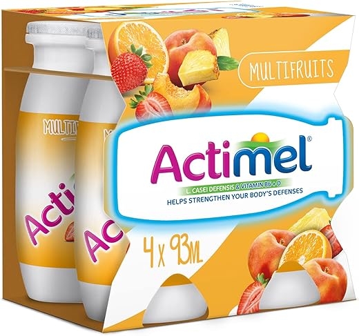 Actimel Multi-Fruit Flavored Low Fat Dairy Drink 4 x 93 ml