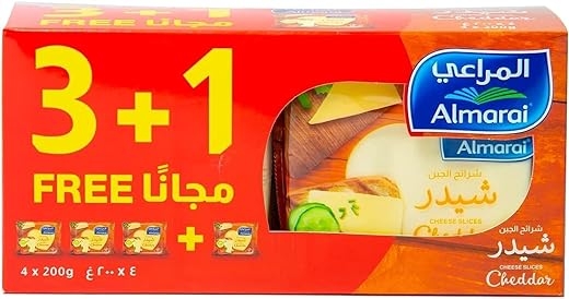 Almarai Cheddar Cheese Slices 4 x 200g