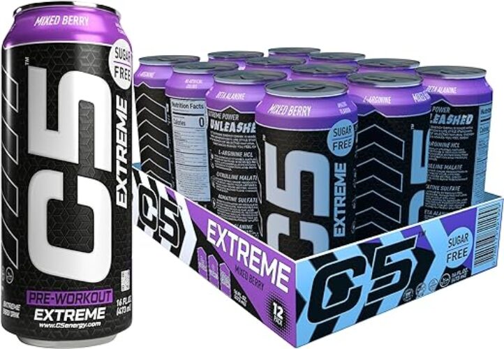 C5 Energy Drink – Pre Workout – Mixed Berry – Pack of 12 (Extreme)