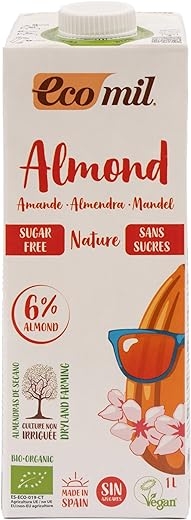 Ecomil Organic Almond Drink Sugar Free 1 Litre