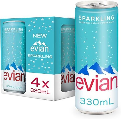 Evian Sparkling Mineral Water 4 x 330 ml