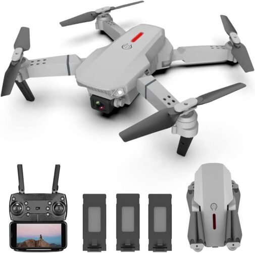 LS-E525 RC Drone with Camera 4K Camera WiFi FPV Drone Headless Mode Altitude Hold Gesture Photo Video Track Flight 3D Filp RC Qudcopter with 3 Batteries Black 21.5*7*18cm