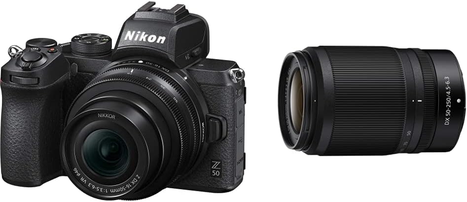 Nikon Z50 Mirrorless Digital Camera Black + Z DX 16-50MM VR + Z DX 50-250mm