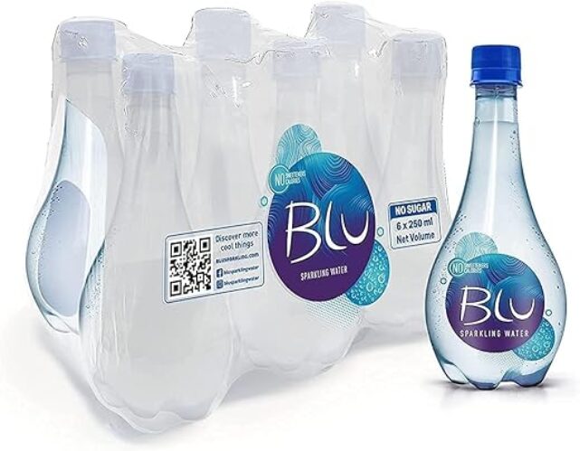 Blu Sparkling Water, No Added Sugar, Zero Calaroies 1Liters Pack of 6