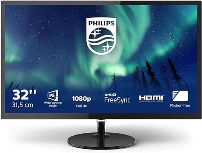 Philips E Line 327E8QJAB/00 LED display 80 cm (31.5″) 1920 x 1080 pixels Full HD IPS Flat Gloss Black