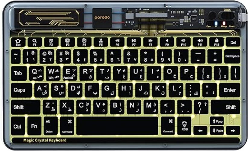 Porodo Crystal Shell Ultra-Slim Keyboard – Black TRPBTKB Bk