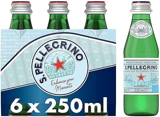 San Pellegrino Sparkling Natural Mineral Water 250ml Pack of 6