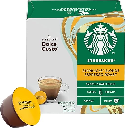 Starbucks Blonde Espresso Roast by Nescafe Dolce Gusto Blonde Roast Coffee Pods 12 pcs 66 g